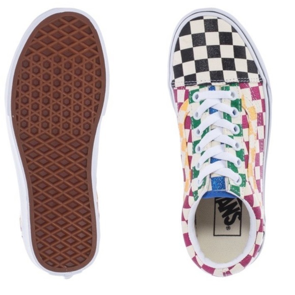 ✅ VANS GLITTER CHECK OLD SKOOL SKATE SHOES - Picture 4 of 6